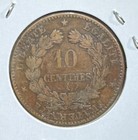 1896 A France 10 Centimes Bronze Coin-km 815 1