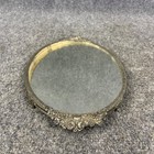 Antique Vintage Quadruple Plate Oval Vanity Tray Dresser Mirror Made In Japan