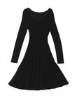 Vintage Womens Long Sleeve Jumper Dress Uk 12 Medium Black Cotton Ie08