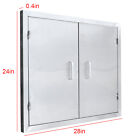 Stainless Steel Double Doors Access Outdoor Kitchen Island Door Drawer Bbq Grill