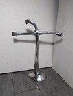 Vintage Brutalist Cast Aluminum Abstract Cross Art Sculpture