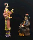 Vintage 8 25  Ancient Asian Emperor On Chair asian Lady Shiwan Wucai 11 5   f11