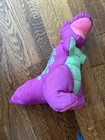 Vintage 1992 Fisher Price Puffalump Dino Roars Dinosaur Purple Plush T-rex Green