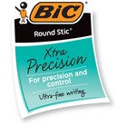Bic Round Stic Xtra Precision   Xtra Life Ballpoint Pen Blue Ink  8mm Fine Dozen