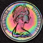 1978 Bermuda One Cent Rainbow Toning  59-49 