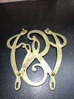 Vintage Virginia Metalcrafters George Washington Cypher Brass Trivet 10-13 6   