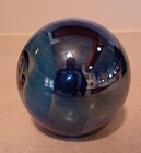Vintage Rare Signed 1983 Robert Eickholt Cosmic W silver Art Glass Paperweight