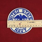 Usn Navy  united States Navy  4  Patch Logo Sew On  Military Dress Blue   White