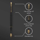 Parker Frontier Matte Black Gold Trim Fountain Pen Blue Ink Free Shipping