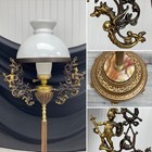 Restored Antique Vtg Whimsical Floor Lamp Dragon Griffin Victorian Arts   Crafts