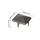 100 Pcs Pyramid Rivets For Clothing  12mm 4-jaw Square Rivets  Black