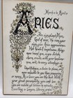 Vintage Aries Zodiac Astrology Wooden Sign Wall Art Plaque 1970s 6x8