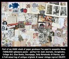 Huge 350 pcs antique-new Paper Craft Mix vtg Junk Journal Scrapbook Ephemera Lot