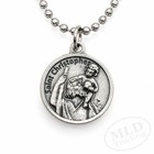 Saint St Christopher Medal Prayer Pendant Necklace Made In Italy 24  Chain