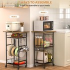 Threehio Rolling Kitchen Microwave Cart 3 Tier Microwave Table Stand With Adj   