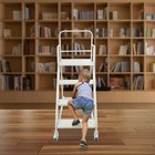 400kg 4 Step Rolling Stair Industrial   Warehouse Stair Ladder Floor Standing