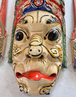 Chinese Nuo Face Mask Hand Carved   Painted Wood Wall Folk Art Vintage 13  