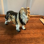 Vintage Collie Dog Figurine Lassie Trinket Wales Japan Ceramic Porcelain