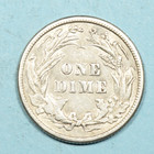 1914 Barber Dime  au Unc About Uncirculated   90  Silver 10c Us Type Coin