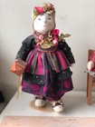 Beautiful Unusual Vintage Ceramic Cat Dolls W  Elaborate Clothes And Ornaments