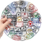 Vintage Passport Stamps Transparent Stickers 10 Pack Random Mix Passport Travel
