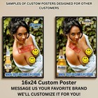 Sexy Pinup Girl Custom Alcohol Poster Any Beer Whiskey Tequila Vodka Brand   265