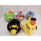 Angry Birds Plush Lot Of 5 Sound Toys Black Yellow Blue Space Purple King Pig