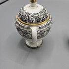 Wedgwood Florentine Black Dragon Sugar Bowl   Creamer Set Made In England Bone