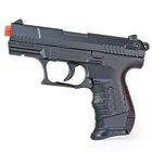 Black Metal Alloy Airsoft Pistol  Spring Powered Gun  240 Fps - Metal Slide