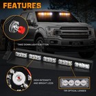 34  Led Emergency Strobe Visor Light Bar W takedown Flash Windshield Amber White