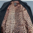 Inc Women   s Blazer Size 8 Black Tailored Jacket Leopard Print Classic Chic