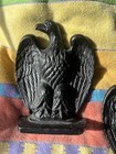 Set Of 2 Cast Iron Eagle Bookends Vintage Americana 7 Inches Tall Black