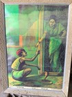 Vintage Original  naag Pujan  By Raja Ravi Varma Press Lithograph Print Framed