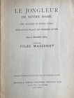 Vintage Chicago Civic Opera Libretto Program   Le Jongleur De Notre Dame  C1907
