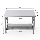 48  X 30  Stainless Steel Prep Table Folding Work Table W  Adjustable Undershelf