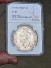 1947  South  Africa Silver 5 Shillings    gem  Ngc Proof 65 Crown
