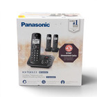 Panasonic Kx-tge633m Cordless Phone Answering Machine Call Block 3 Handset Black