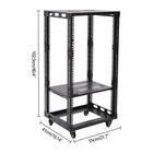 18u 4 Post Open Frame 18 5  Network Server Rack On Caters Adjustable Partition
