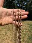 Real 14k Rose Gold Over Solid 925 Silver Rope Chain 1 5-6mm Necklace Mens Ladies