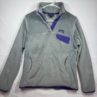Patagonia Women s Re-tool Gray Purple Snap T Fleece Pullover 25442 Sz Medium
