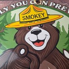 Vintage Smokey Bear Porcelain Sign - Only You Can Prevent Forest Fires Sign