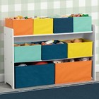 Storage Bins - Greenguard Gold Certified  White With Navy green pastel Bins