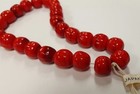 24 Vintage Japan Cherry Brand Glass Red Swirled 11mm  Baroque Round Beads 4665t