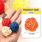 Meccanixity 6 Pcs Wicker Rattan Balls 1 2 Inch Inch  Orange