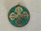 Cross Dorje Mandala Turquoise Pattern Pendant