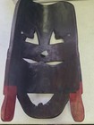 Hand Carved African Tribal Mask Kenya Wood Wall Art Double Face Decor Red Black