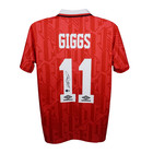 Ryan Giggs Signed Manchester United Home Soccer Jersey  11 With Beckett Witness