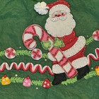 Vintage Christmas Tree Skirt Felt Applique Sequin Handmade Santa Snowman Read
