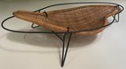 Rare Vintage Biomorphic Wire Rattan Tripod Catch-all Mid Century Modern Atomic
