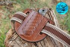 Edc Custom Handmade Engraved Pancake Leather Sheath Folding Blade Knife 1308